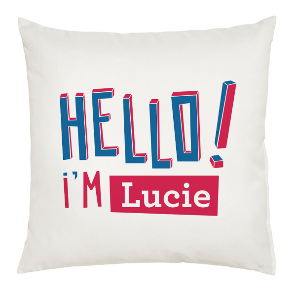 Coussin personnalisé Hello prénom