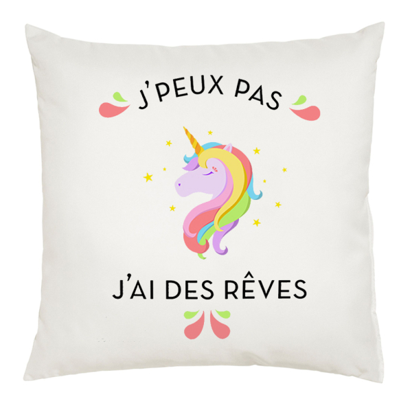 coussin personnalisé J'peux pas