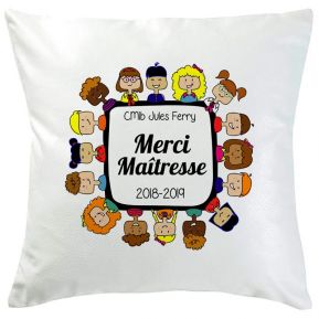 Coussin personnalisé Merci Maîtresse