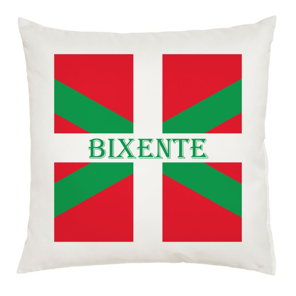 Coussin basque personnalisé avec un prénom