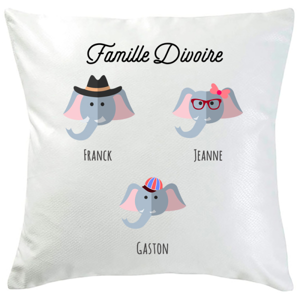 Coussin personnalisé 3 animaux