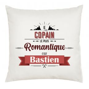 Coussin en lin lavé à personnaliser - Texte et couleur au choix