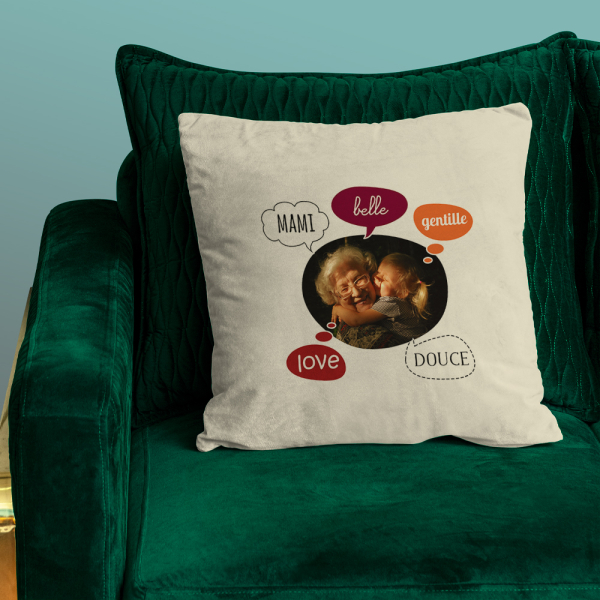 Coussin photo bulles mock up 2