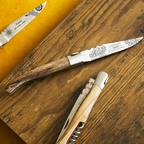 Couteau Laguiole gravé avec motifs