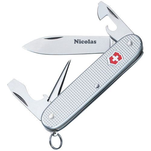 Couteau suisse Pioneer personnalisé avec côte en Alox 