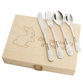 Set couverts bébé personnalisés /Fourchette et cuillère en bois/Cadeau de  naissance -  Canada