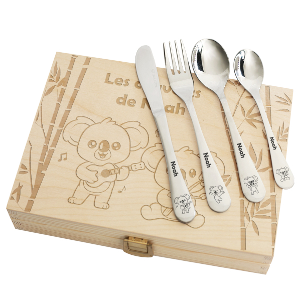 Coffret couverts enfant personnalisé koala