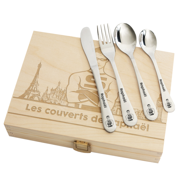 Coffret couverts enfant personnalisés Super Héros