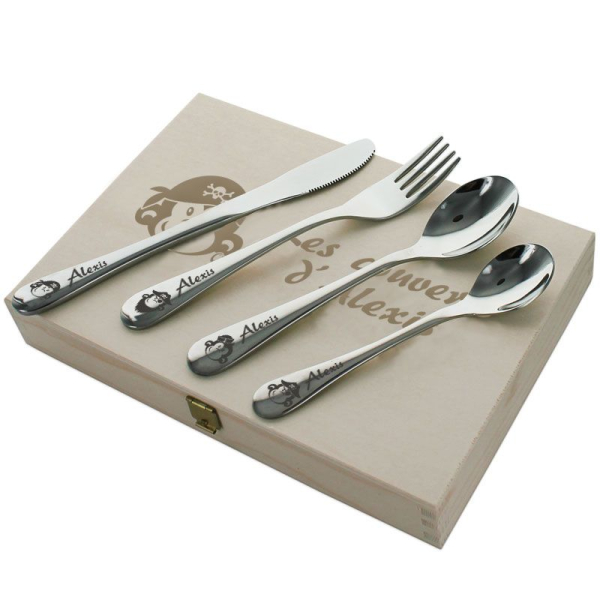 Coffret couverts enfant personnalisé pirate