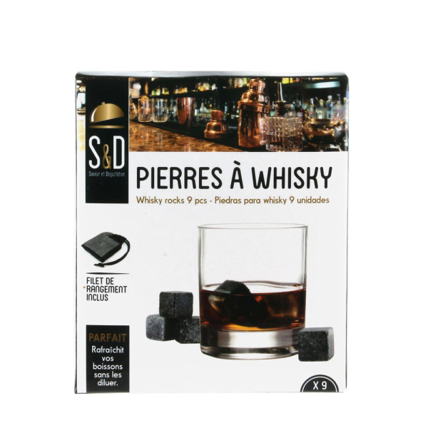 Lot de 9 pierres à Whisky en granit