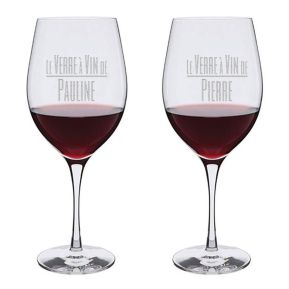 Lot de 2 verres à vin personnalisés