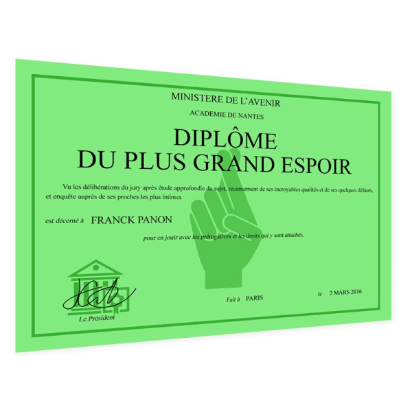 Faux diplôme personnalisé