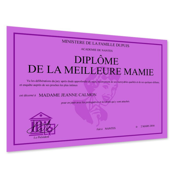 Diplôme personnalisé grand-mère