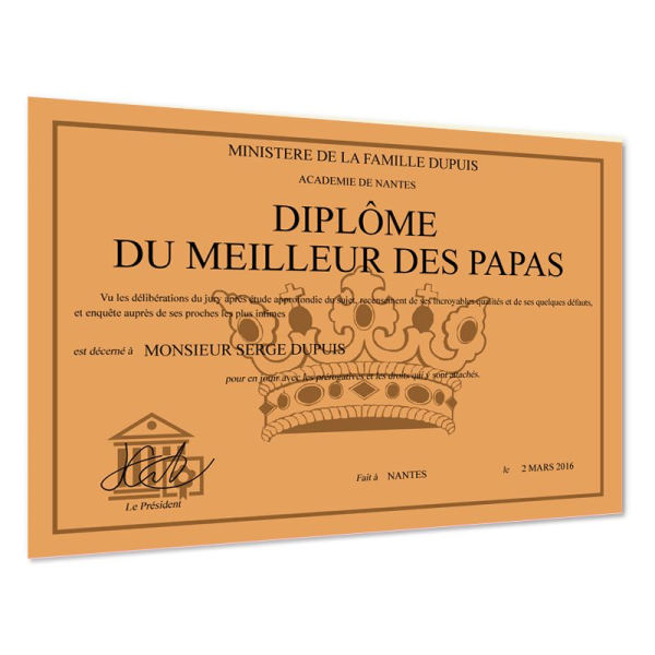 Diplôme personnalisé papa