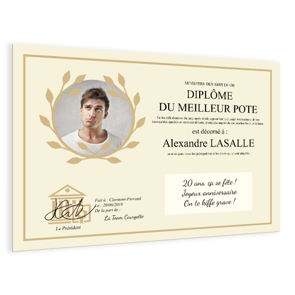 Diplôme et certificat encadré personnalisé - TABLEAU POSTER