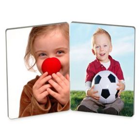 Double cadre photo en bois