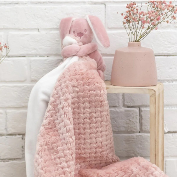 Doudou couverture lapidou brodé rose Nattou