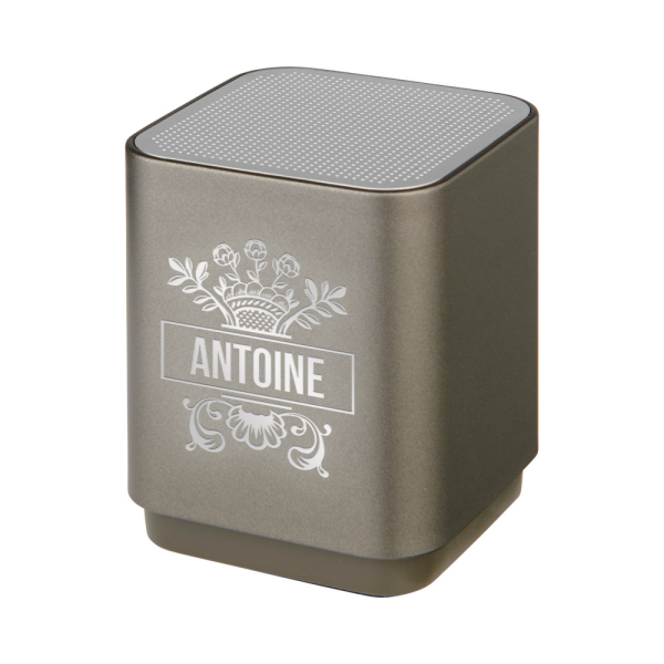 Enceinte Lumineuse Boombox Bluetooth anthracite personnalisée prénom 