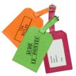 Porte-étiquette de bagage tampon en cuir gravé