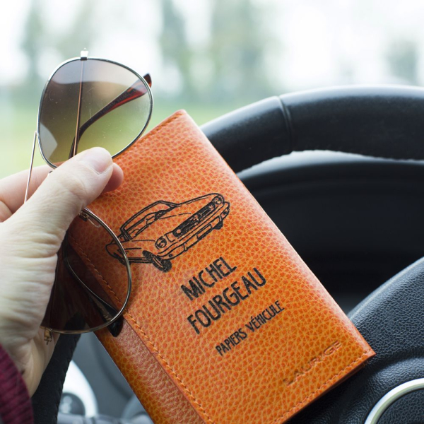 Porte Papiers de voiture personnalisé Rétro