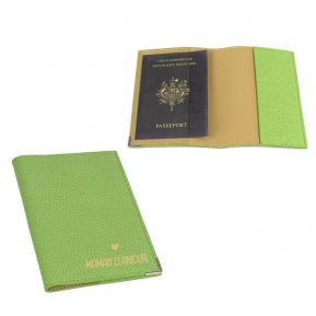 Etui passeport en cuir marqué Fête des Mères