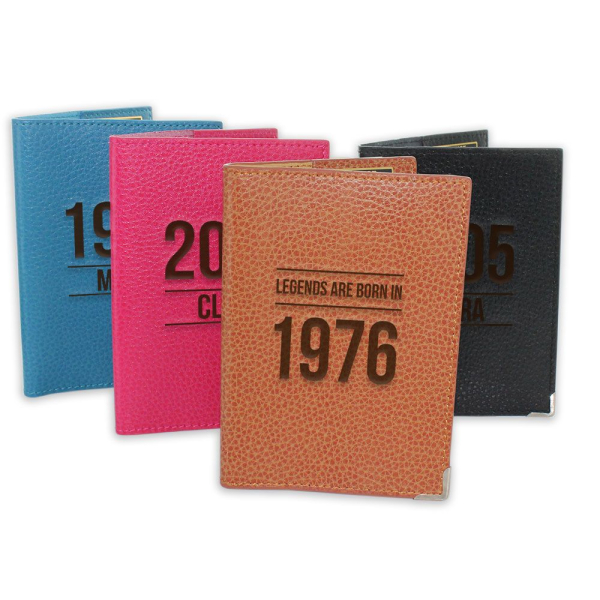 Etui passeport cuir personnalisé anniversaire gold