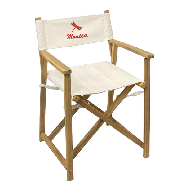 Fauteuil de réalisateur brodé avec texte et motif