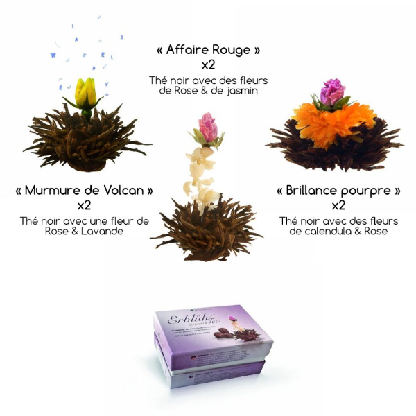 Théière + 2 fleurs de thé coeur - TeaMoThe