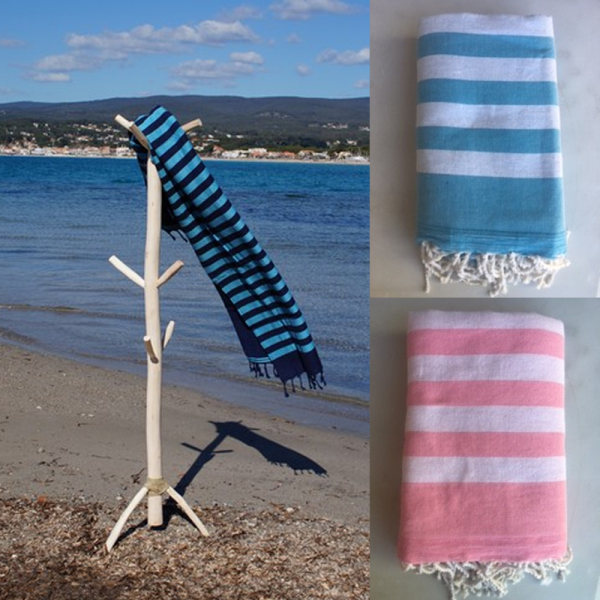 Fouta éponge rayée