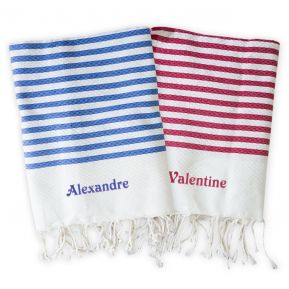 Fouta traditionnelle marinière personnalisée