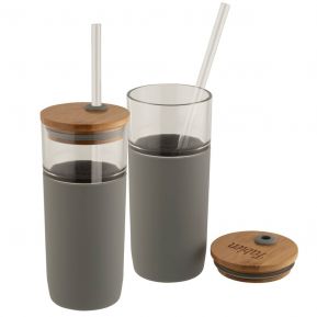 Gobelet en verre avec couvercle personnalisé