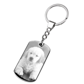 Porte-clés dogtag gravé photo de mon chien