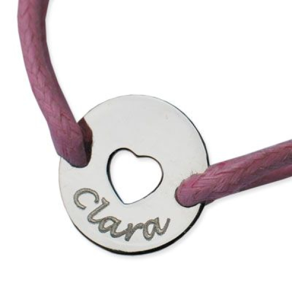 Médaille jeton coeur ajouré gravée