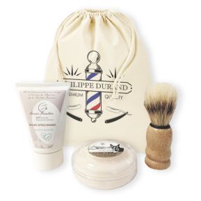 Kit de rasage barbe personnalisé avec blaireau, crème et savon