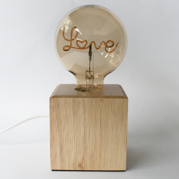 Lampe ampoule filament love éteinte