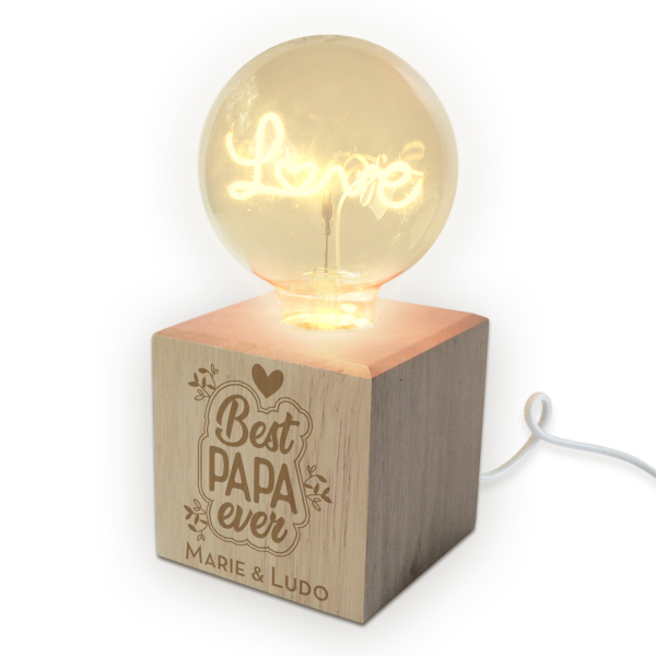 Lampe ampoule LED personnalisée Papa