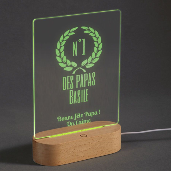 Lampe plexi LED fête des pères