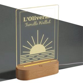 Lampe plexi personnalisée Vacances à la mer