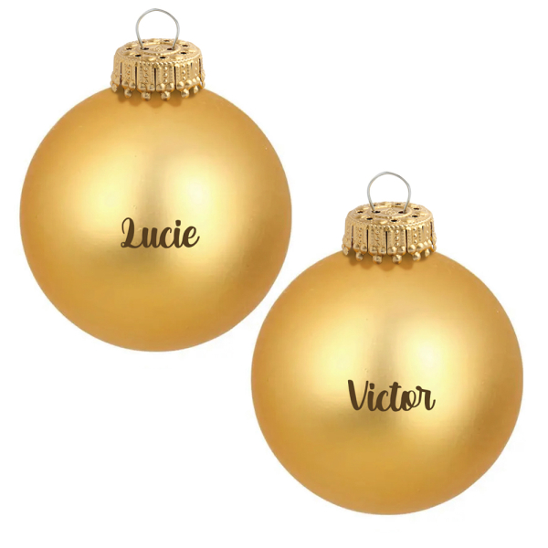 2 Boules de Noël en verre dorées