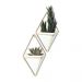 Lot de 2 vases muraux doré plantes