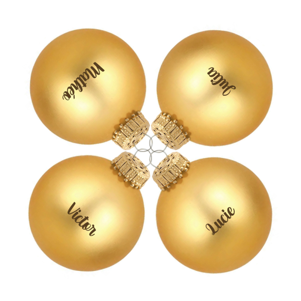 Lot de 4 boules de Noël dorée