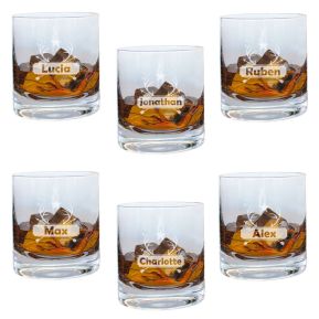 Lot de 6 verres à whisky personnalisés