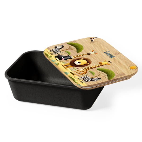 Boîte à goûter bambou safari
