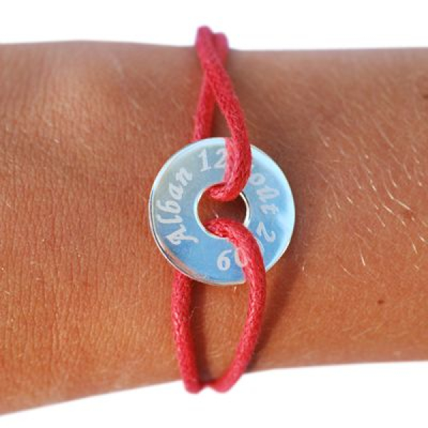 Bracelet médaille cible gravée
