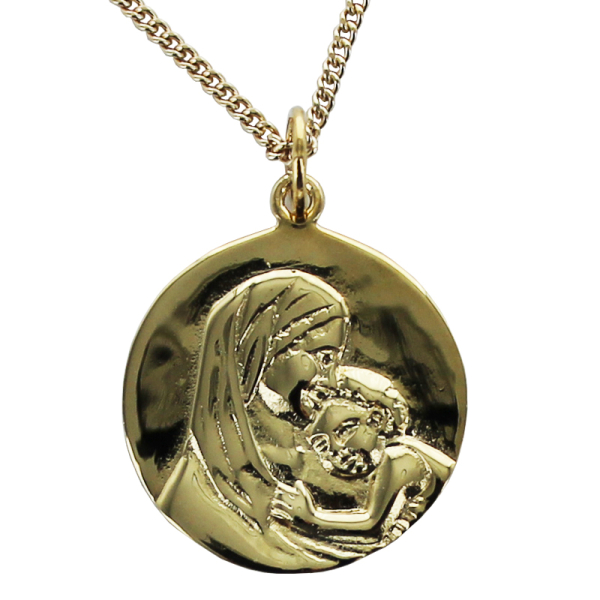 médaille de baptême Madone en plaqué or