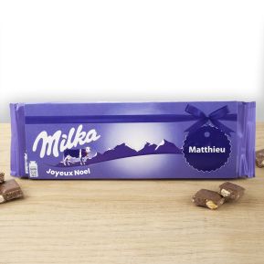 Tablette Milka aux noisettes 270 gr personnalisée prénom Tablette Milka aux noisettes 270 gr personnalisée prénom