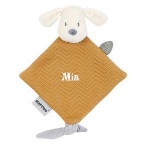 Mini doudou Charlie le chien caramel