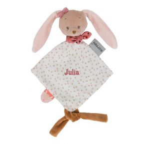 Mini doudou Pauline le lapin personnalisé Mini doudou Pauline le lapin personnalisé