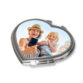 Miroir de poche coeur personnalisé