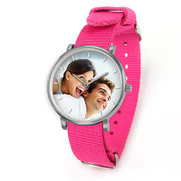 Montre Nato rose avec photo